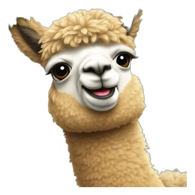 Alpaca hanging upside down from a tree sticker