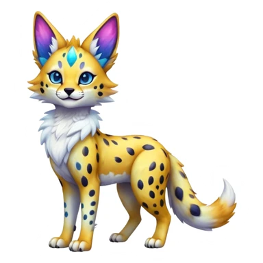 Cute Kawaii Epic Colorful Nebula Sergal-Serval-Vernid full body sticker