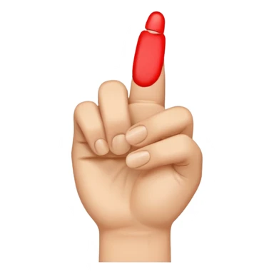 Hand with thumb and middle finger touching sticker