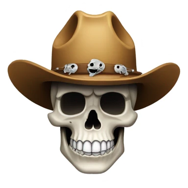 Skull with cowboy hat sticker