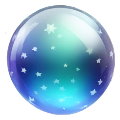 cristal ball with smoke and stars sticker