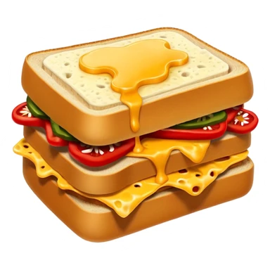 spicy sucuk sandwich object icon, toasted bread, sliced spicy sucuk inside, melted cheese, red chili peppers, steam coming out, 3D cartoon, mobile game icon style, centered, clean background, soft shadow, no text, no watermark
 sticker