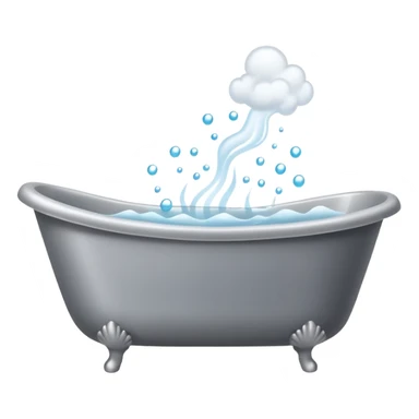 Bathtub with leaves for bubbles and smoke  sticker