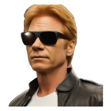 david caruso sunglasses in front of an explosion sticker