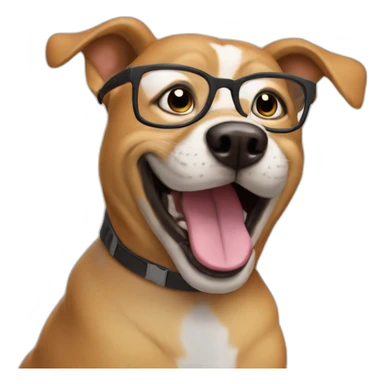 Dog with memes laugh and googals sticker