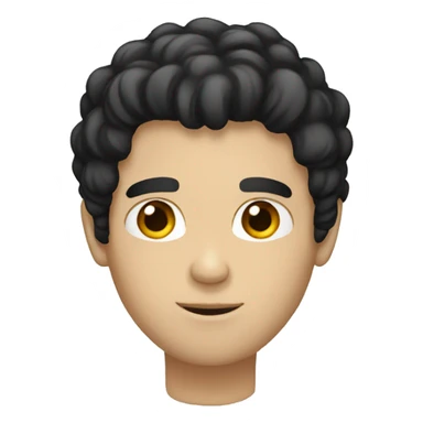 thinking white male black hair  sticker