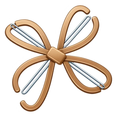 brown paper clips two pieces crossed with each other with a milky bow sticker