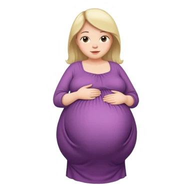 heavily pregnant woman with very very large overdue  belly sticker