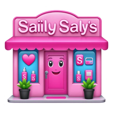 pink sally's beauty store in big letters sticker
