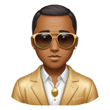 Diddy with sunglasses in a party outfit with baby oil  sticker