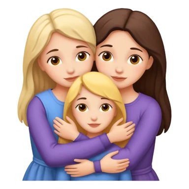 Three white sisters hugging sticker