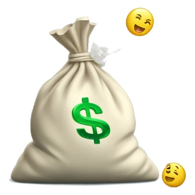 3D over flowed bag of money  sticker