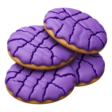purple ube crinkle cookies, simplified, clear, emoji-like, no faces sticker