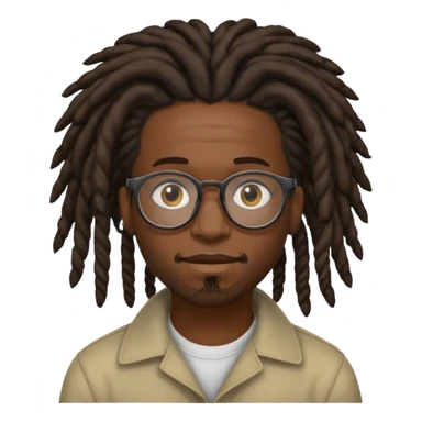 Black m’en with glass and locks the hairstyle sticker