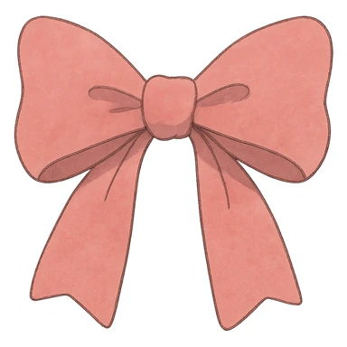 coquette bow with soft shading in ghibli style sticker