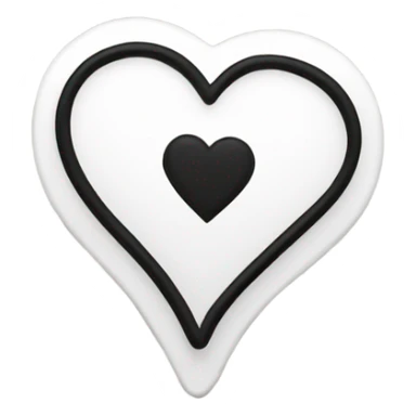 White heart with black pen  sticker