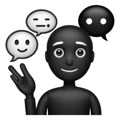 A white and black stick mand with a chat bubble coming from his mouth (encircled) sticker