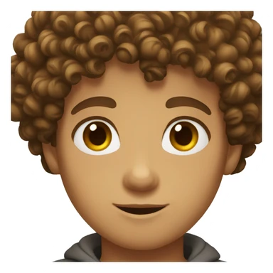 Boy With curly hair brown eyes  sticker