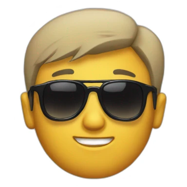 A rock with very short hair and sunglasses sticker