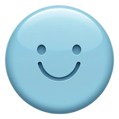 round pastel blue button with slight shine sticker