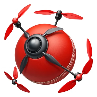 cricket ball with drone propellers attached to it sticker