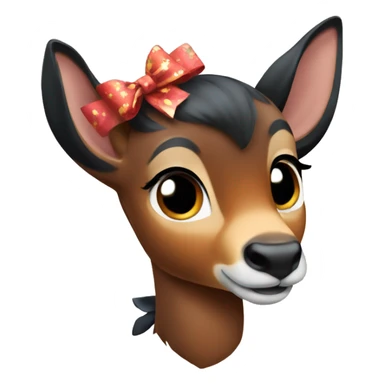 bambi with bow sticker