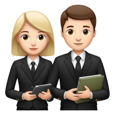 group of 5 colleagues with computer and copybooks sticker