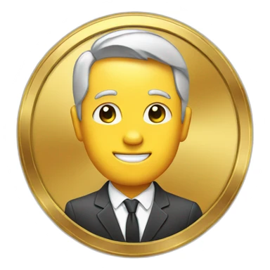 coin wearing suit sticker