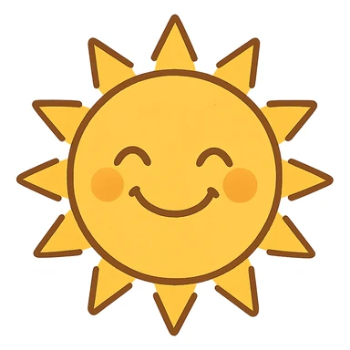 a happy sun sticker