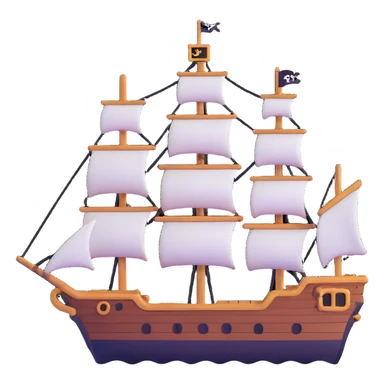 pirate ship sailing on waves sticker