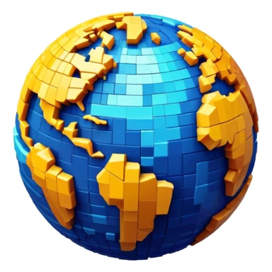 Planet made of voxels. Half is illuminated, hals is in shadow sticker