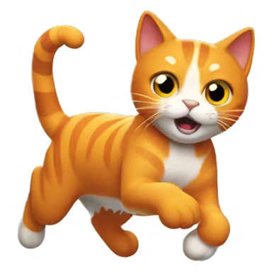 Orange cat running with lightning bolts sticker