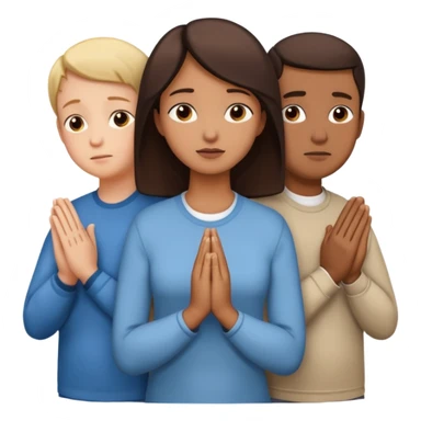 a family praying sticker