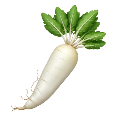 Make a long white Korean radish apple emoji style sticker