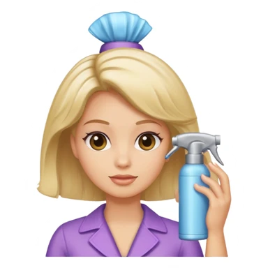 Putting on hairspray  sticker