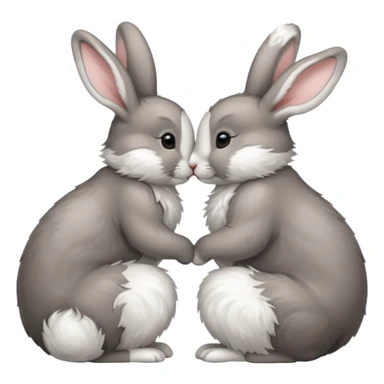 Kissing rabbit, profile, long ears sticker