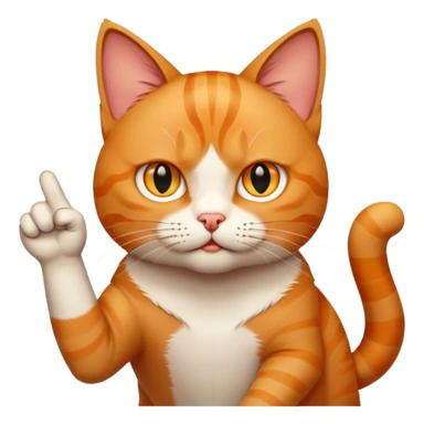 Cat with a middle finger sticker