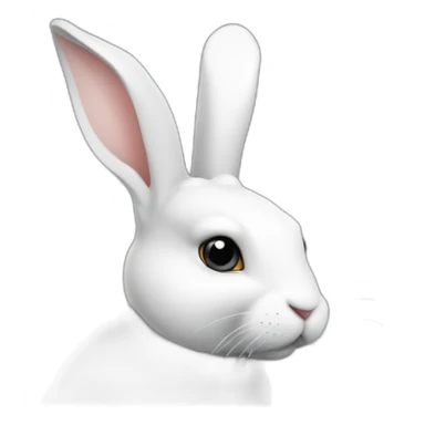 Lapin blanc et noir qui mange du foin sticker