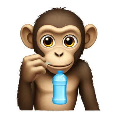 Monkey drinking a bottle of water  sticker