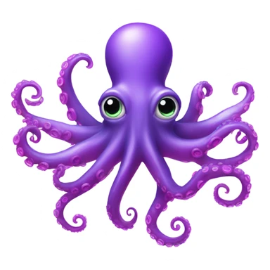 Silver octopus with purple horns and hot pink wings sticker