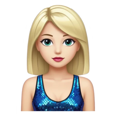 fancy straight  hair girl with night club outfits sticker