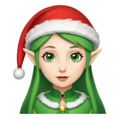 A female elf with santa hat sticker