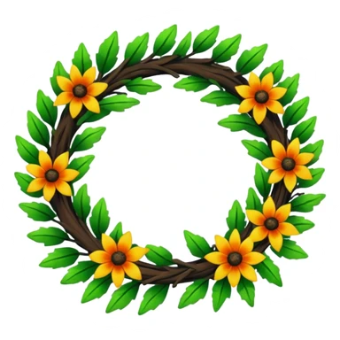 Olympic wreath half of it burnt half of it in bloom sticker