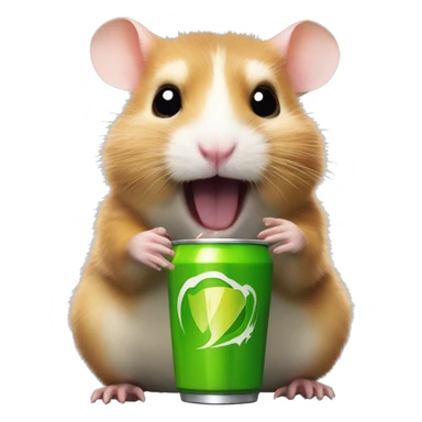 Hamster drink Monster Energy sticker