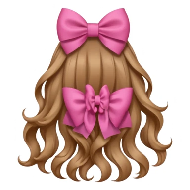 hair from behind with a pink bow sticker