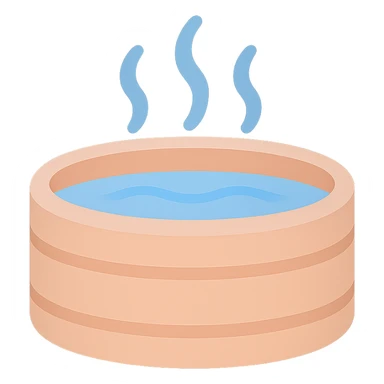 a hot tub, simple and round, flat icon style sticker