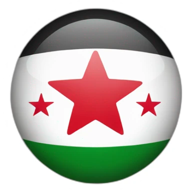 syria flag with 3 red star sticker