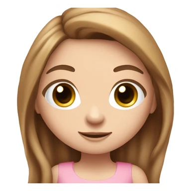 cute white girl, with long eyelashes, with long brown hair, in pink dress and camera in her hands sticker