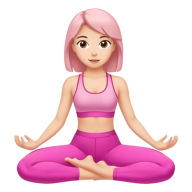 White brown haired girl in a pink workout set doing Pilates sticker