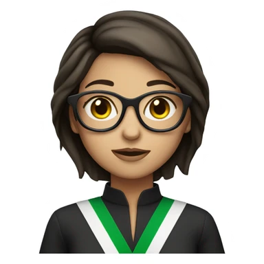 Brunette girl with glasses and short hair holding Israeli flag  sticker